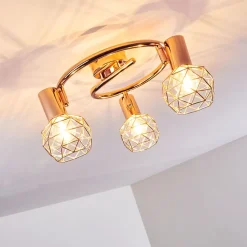 Plafonnier Palmira Cuivre, 3 Lumieres