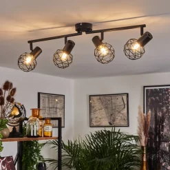 Plafonnier Palmira Noir, 4 Lumieres