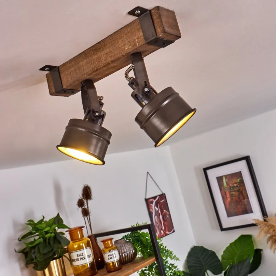 Plafonnier Pehefito Noir, 2 Lumieres