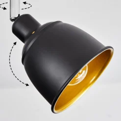 Plafonnier Pistrino Chrome, Noir, 3 Lumieres