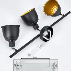 Plafonnier Pistrino Chrome, Noir, 3 Lumieres