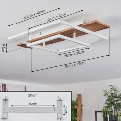Plafonnier Pompu Led Ecru, Blanc, 1 Lumiere