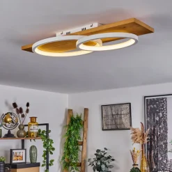 Plafonnier Pompu Led Ecru, Blanc, 1 Lumiere