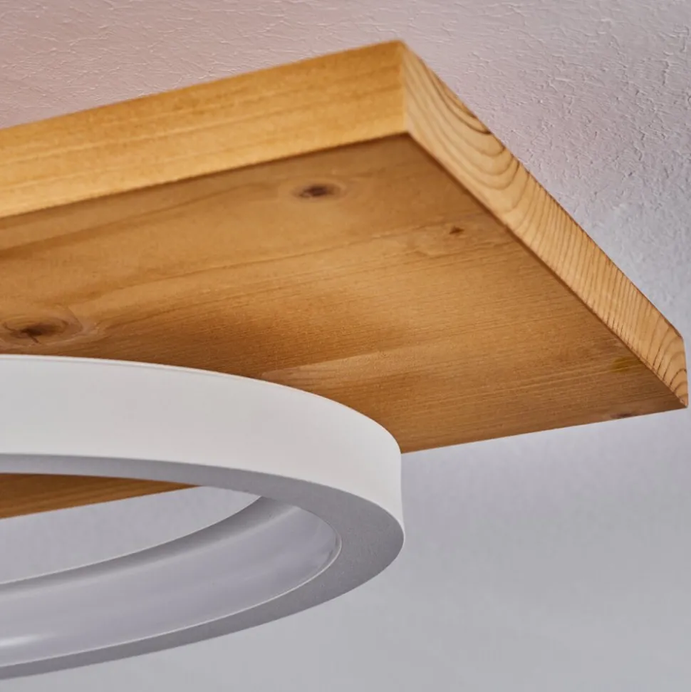 Plafonnier Pompu Led Ecru, Blanc, 1 Lumiere
