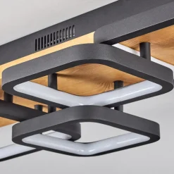 Plafonnier Pompu Led Ecru, Noir, 1 Lumiere