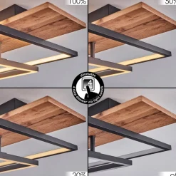 Plafonnier Pompu Led Ecru, Noir, 1 Lumiere