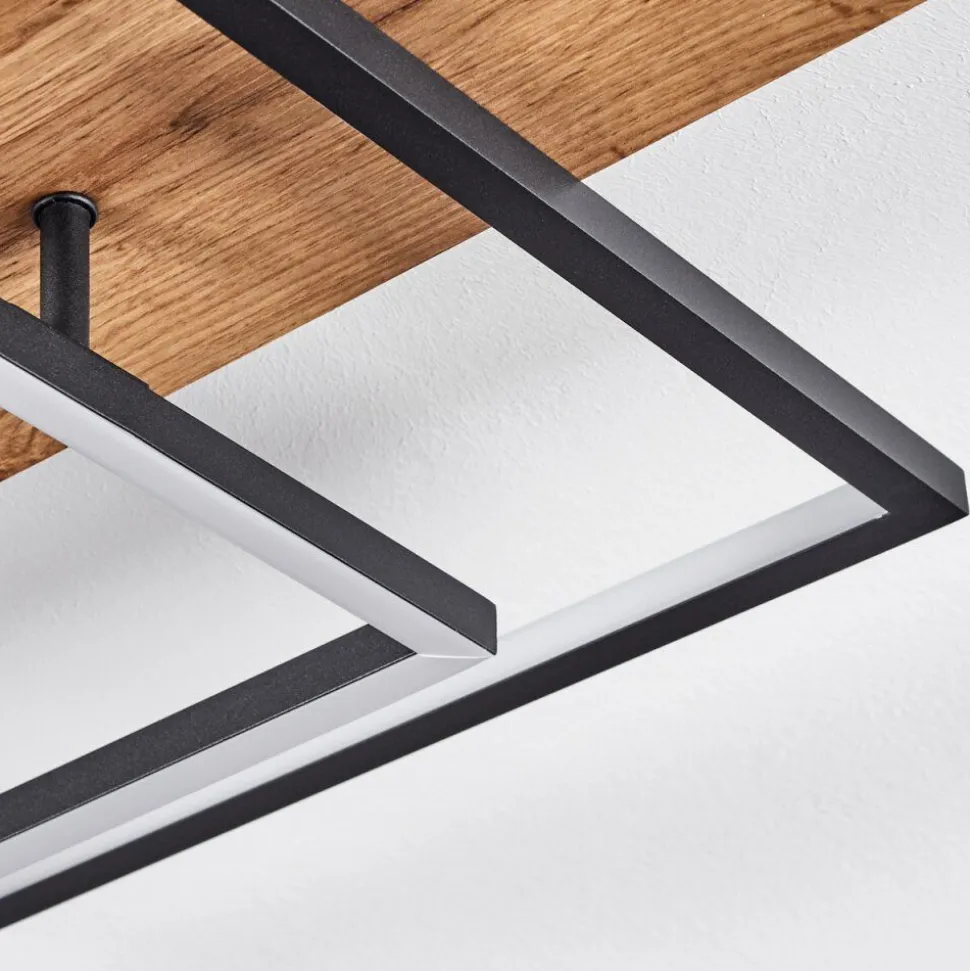 Plafonnier Pompu Led Ecru, Noir, 1 Lumiere