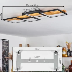 Plafonnier Pompu Led Noir, 1 Lumiere