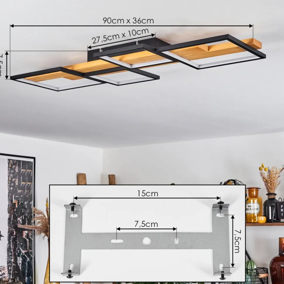 Plafonnier Pompu Led Noir, 1 Lumiere