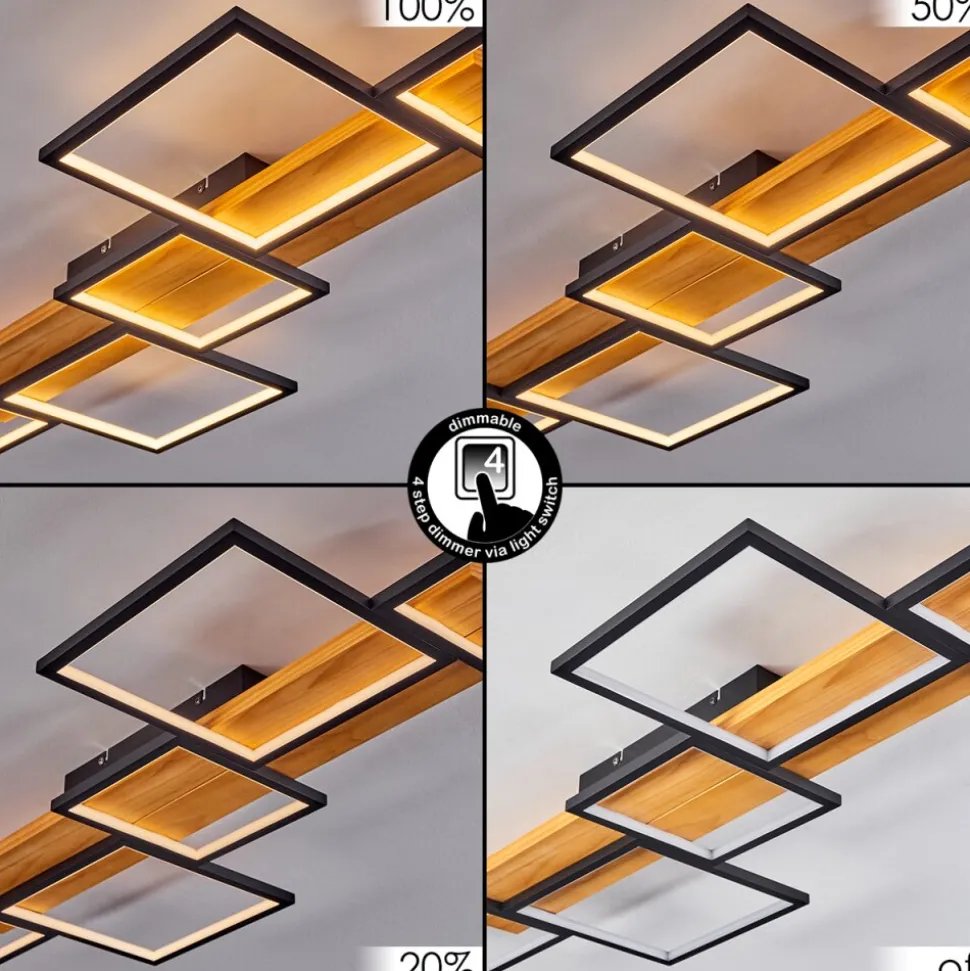 Plafonnier Pompu Led Noir, 1 Lumiere
