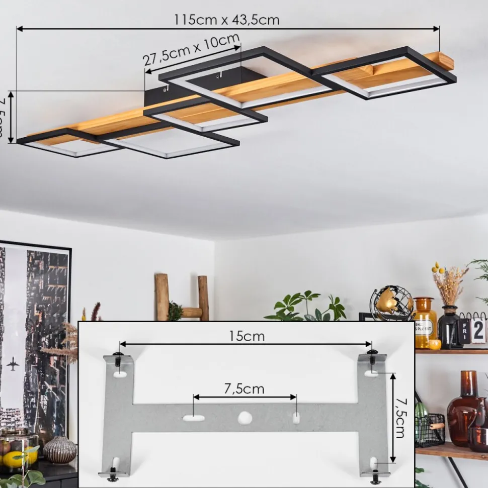 Plafonnier Pompu Led Noir, 1 Lumiere
