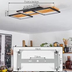 Plafonnier Pompu Led Noir, 1 Lumiere