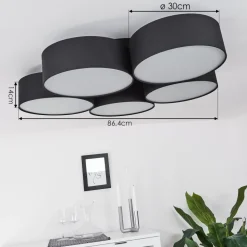 Plafonnier Purus Led Noir, 1 Lumiere