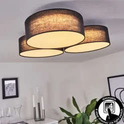 Plafonnier Purus Led Noir, 1 Lumiere