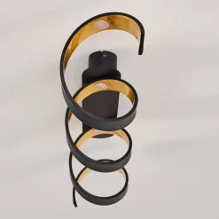 Plafonnier Rezat Led Noir Dore, 1 Lumiere