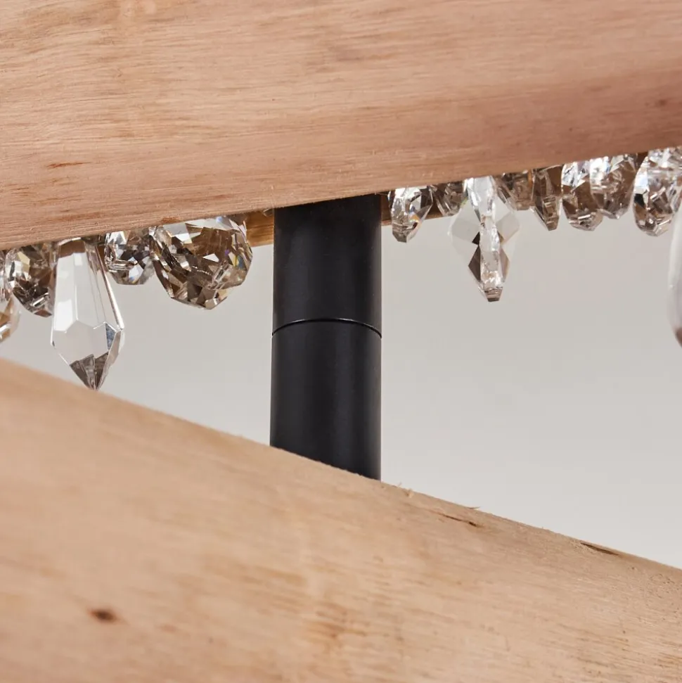 Plafonnier Rodeche Led Bois Clair, Noir, 1 Lumiere