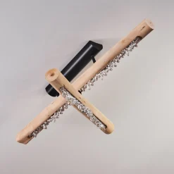 Plafonnier Rodeche Led Bois Clair, Noir, 1 Lumiere