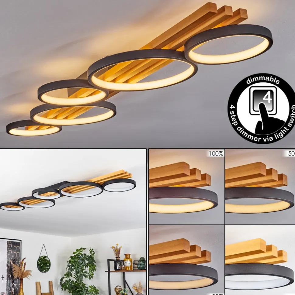 Plafonnier Rodekro Led Ecru, Noir, 1 Lumiere