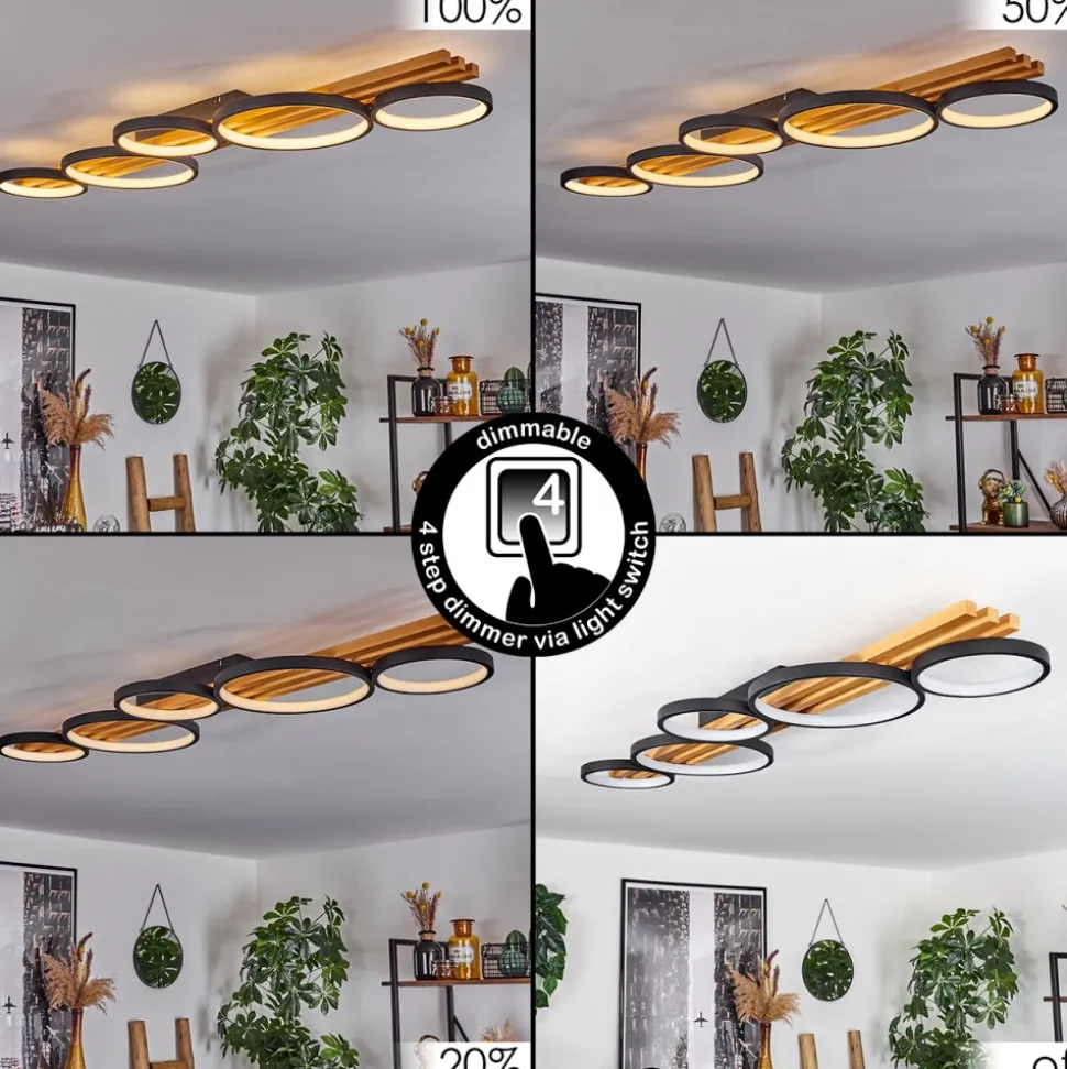 Plafonnier Rodekro Led Ecru, Noir, 1 Lumiere