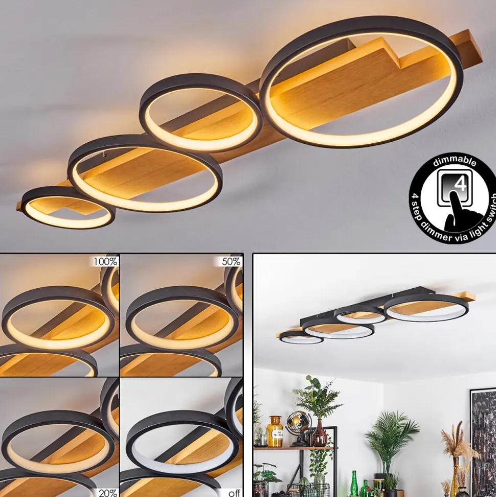 Plafonnier Rodekro Led Ecru, Noir, 1 Lumiere