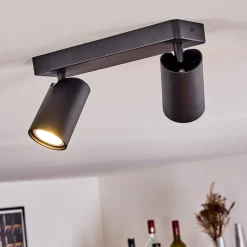 Plafonnier Rubeltein Noir, 2 Lumieres