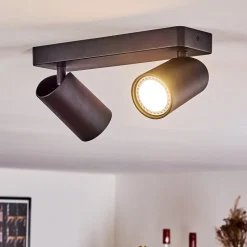 Plafonnier Rubeltein Noir, 2 Lumieres