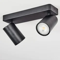 Plafonnier Rubeltein Noir, 2 Lumieres