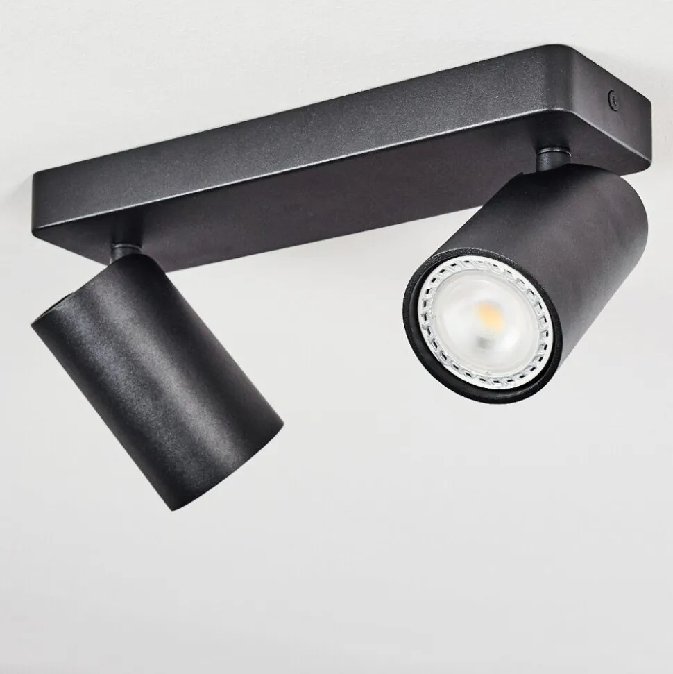 Plafonnier Rubeltein Noir, 2 Lumieres