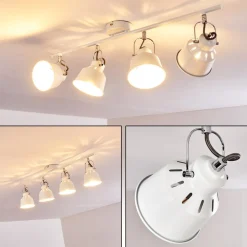 Plafonnier Safari Blanc, 4 Lumieres