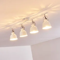 Plafonnier Safari Blanc, 4 Lumieres