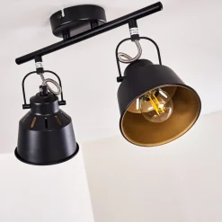 Plafonnier Safari Noir, 2 Lumieres