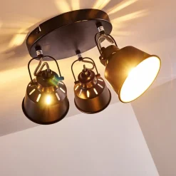 Plafonnier Safari Noir, 3 Lumieres