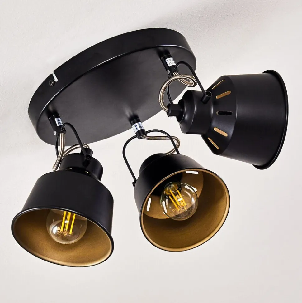 Plafonnier Safari Noir, 3 Lumieres