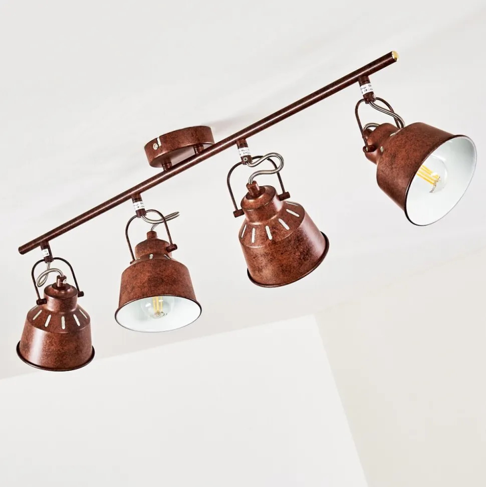 Plafonnier Safari Rouille, 4 Lumieres