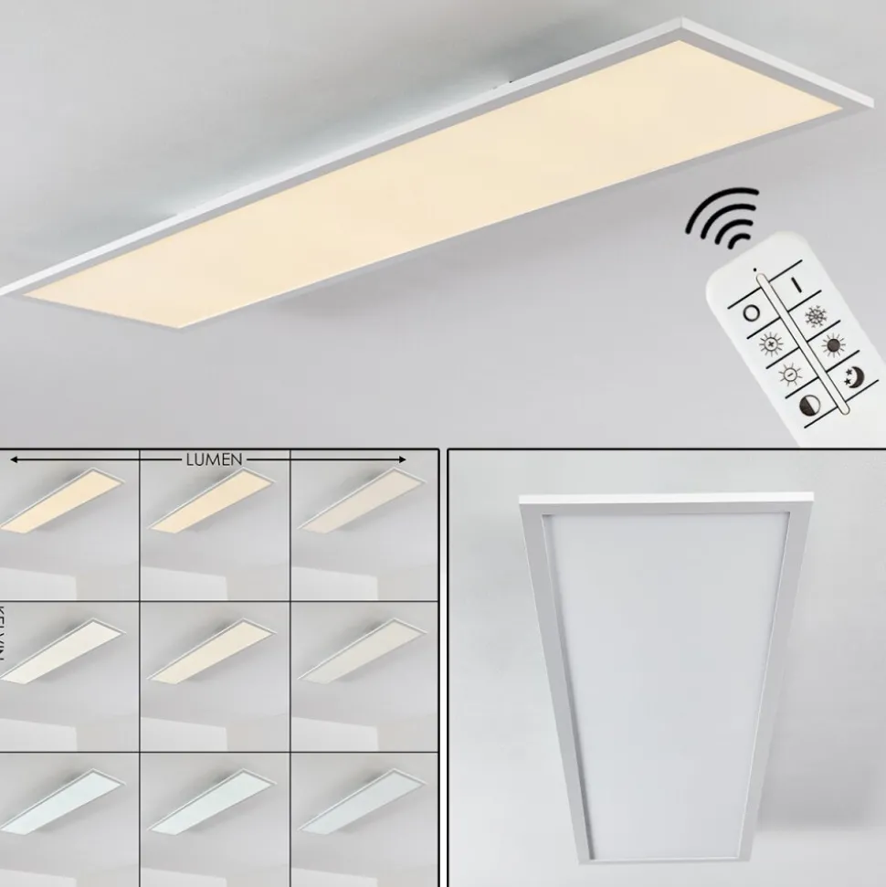 Plafonnier Salmi Led Blanc, 1 Lumiere, Telecommandes