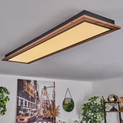 Plafonnier Salmi Led Couleur Bois, 1 Lumiere, Telecommandes