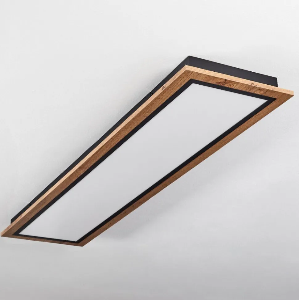Plafonnier Salmi Led Couleur Bois, 1 Lumiere, Telecommandes