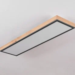 Plafonnier Salmi Led Couleur Bois, Noir, Blanc, 1 Lumiere