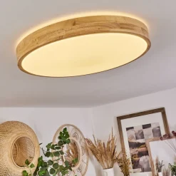 Plafonnier Samaira Led Ecru, 1 Lumiere, Telecommandes