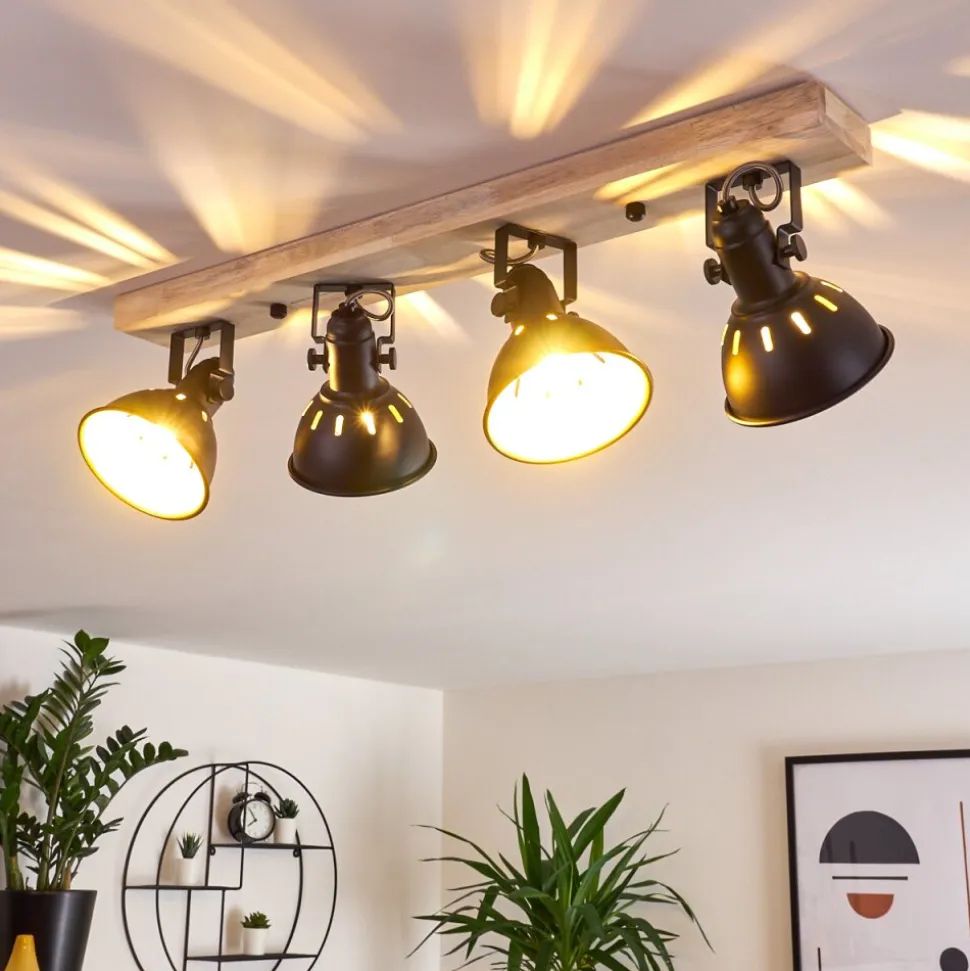 Plafonnier Tina Bois Clair, 4 Lumieres