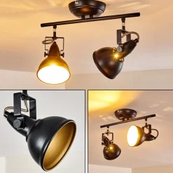 Plafonnier Tina Noir, 2 Lumieres