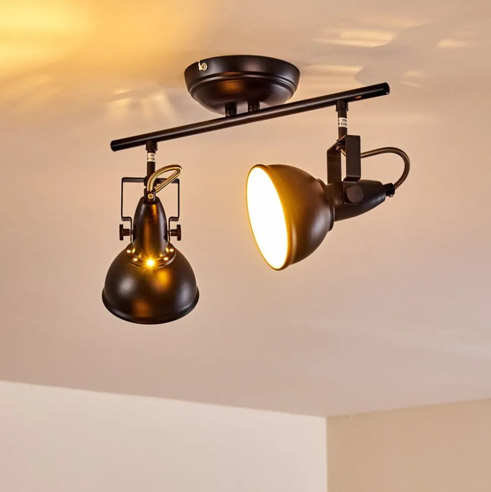 Plafonnier Tina Noir, 2 Lumieres