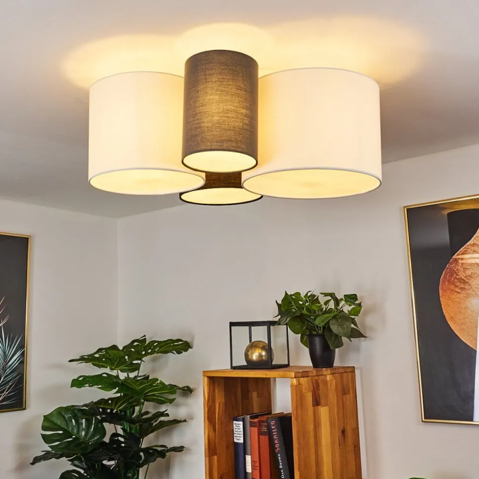 Plafonnier Trisett Gris, Noir, Blanc, 4 Lumieres