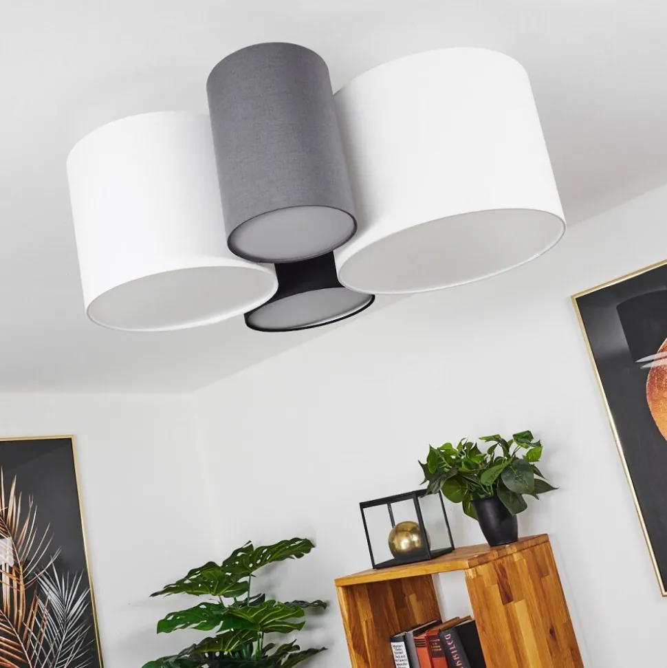 Plafonnier Trisett Gris, Noir, Blanc, 4 Lumieres