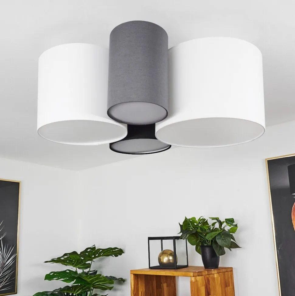 Plafonnier Trisett Gris, Noir, Blanc, 4 Lumieres