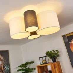 Plafonnier Trisett Gris, Noir, Blanc, 4 Lumieres