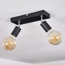 Plafonnier Tulla Chrome, Noir, 2 Lumieres