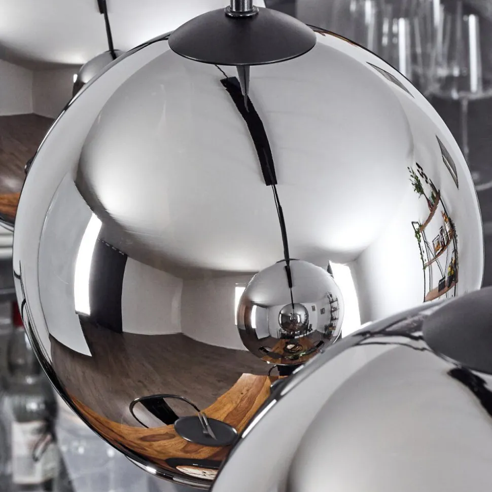 Plafonnier Verre 20 Cm Koyoto Chrome, Fume, 4 Lumieres