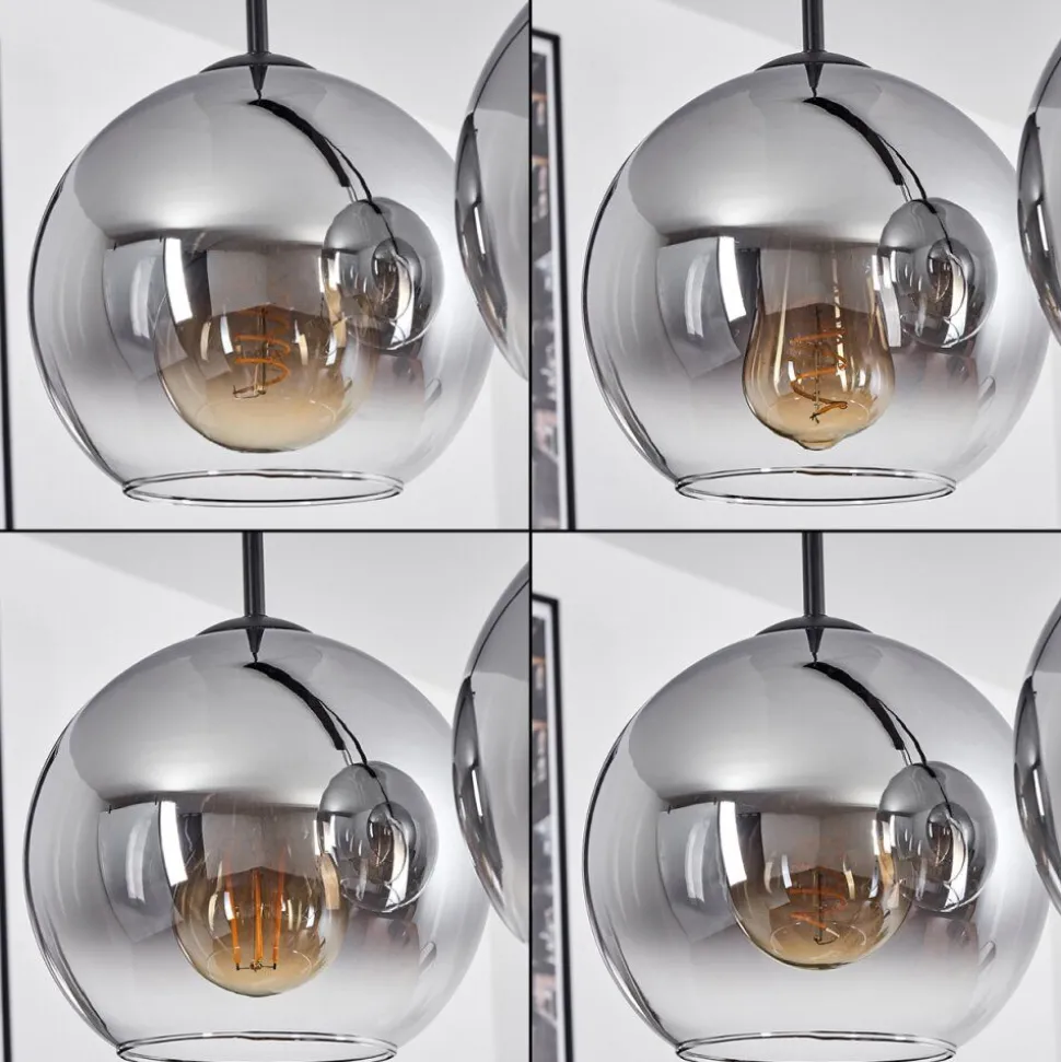 Plafonnier Verre 20 Cm Koyoto Clair, Fume, 3 Lumieres