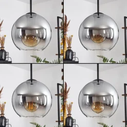 Plafonnier Verre 20 Cm Koyoto Clair, Fume, 1 Lumiere